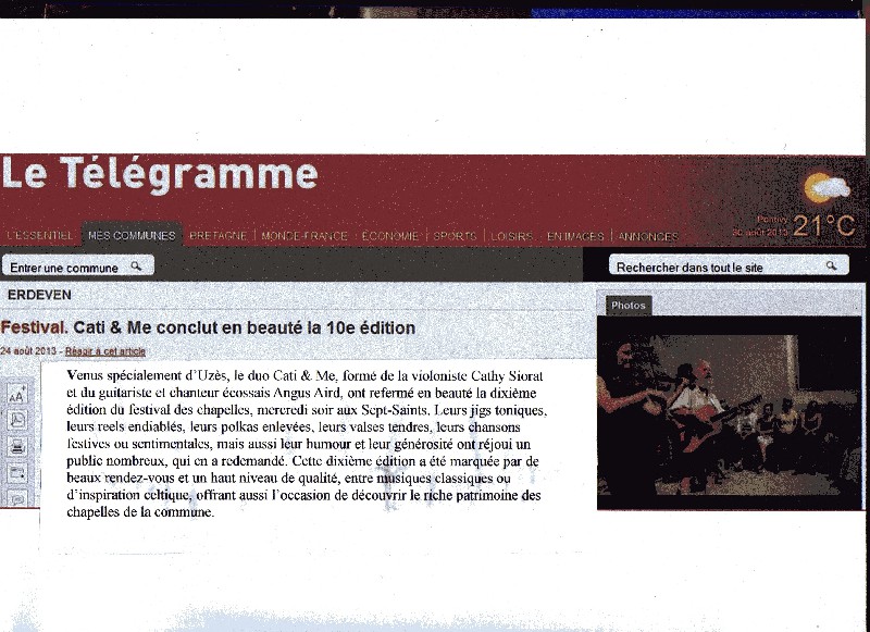 Le Télégramme - Erdeven